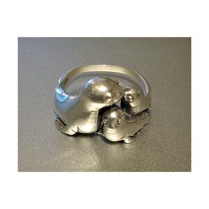 🎅SALE 🎅 .925 Sterling Silver 3 Seals Ring Sz 7